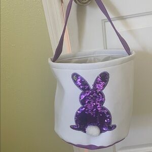 Bloom White and Purple Sequin Bunny Bag